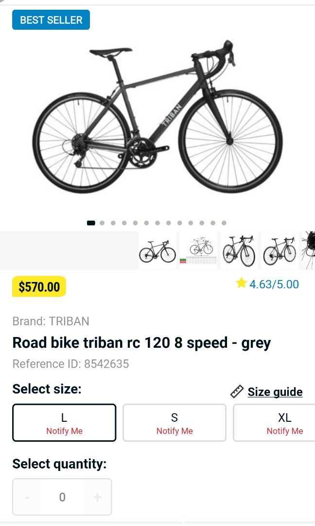 Triban on sale size guide