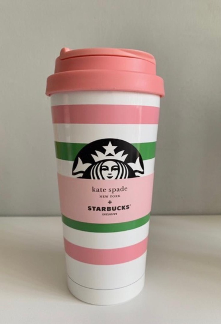 Tumbler Starbucks Kate Spade (stripe), Kitchen & Appliances di Carousell