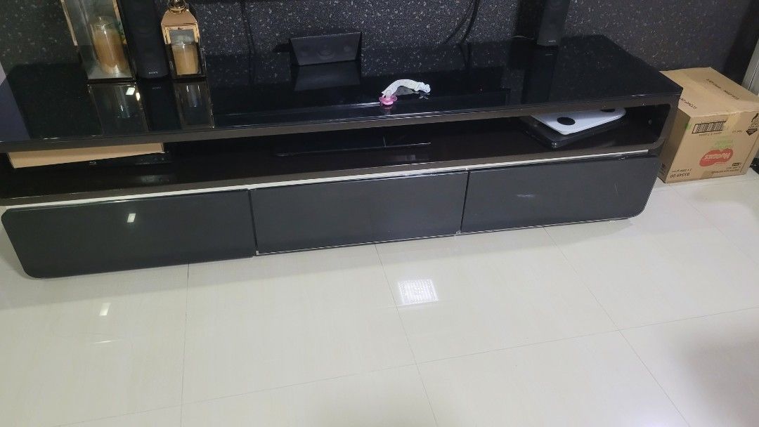 Tv console glass furniture, Furniture & Home Living, Furniture, TV
