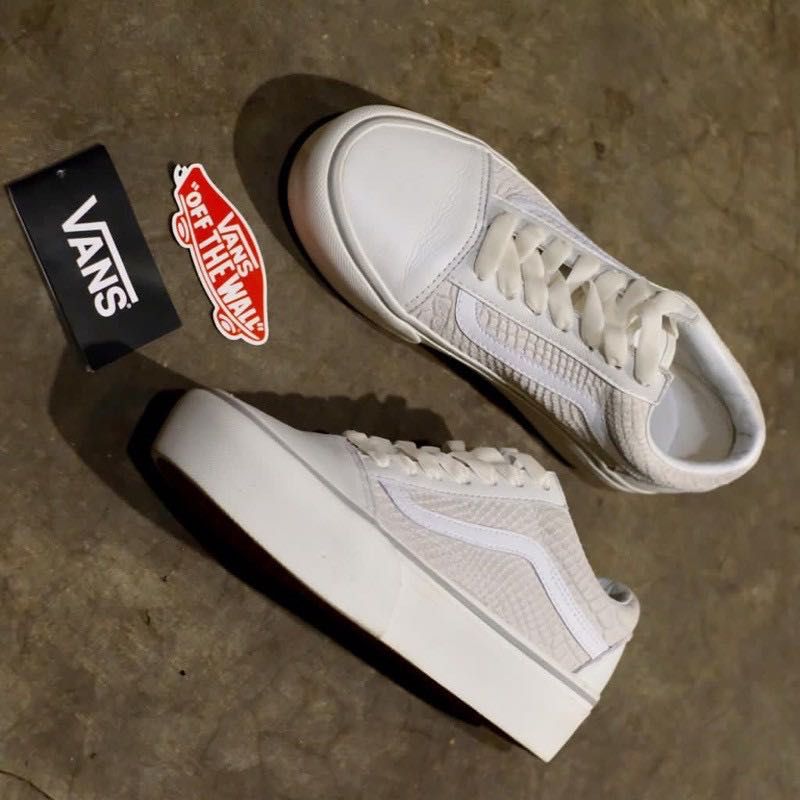 Vans bianche platform top