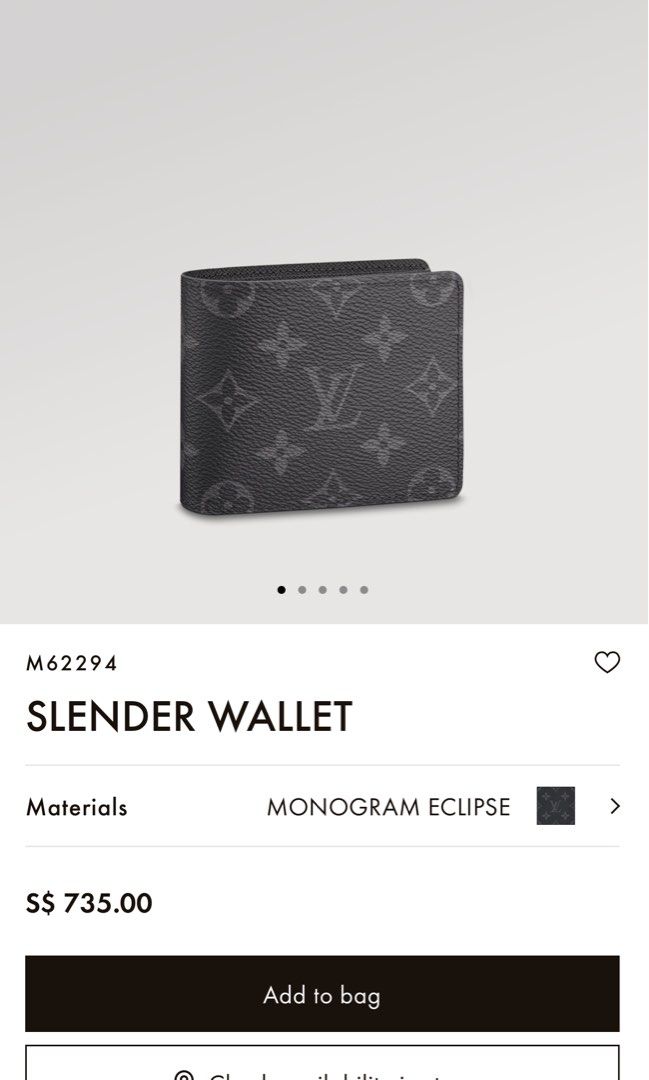 🔥Lv Slender wallet monogram eclipse🔥, Luxury, Bags & Wallets on Carousell