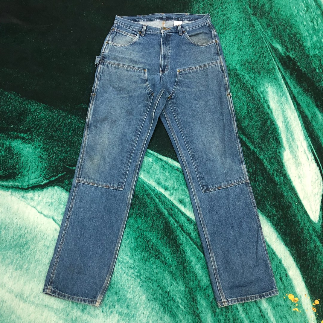 vintage key double knee jeans, Men's Fashion, Bottoms, Jeans on Carousell