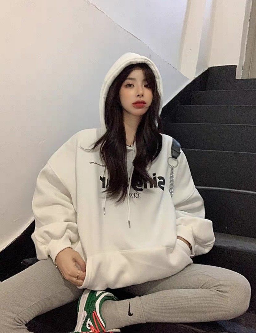 White hoodie sweatshirt