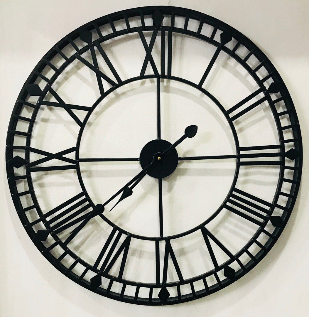 80cm French Provincial Metal Wall Clock (Category: Clocks) located in Quezon City. Submitted by cheap_cheaper (Listing ID 1196042965, Image 3). Description: limited time sale! High quality, heavy duty mechanism Vintage look with a flat black metal finish that goes well with industrial and traditional decors. 80cm. About 1” deep, light weight (1.5kg) Mechanism brand : Old Town Delivery via grab express Mop: BPI/BDO/COD/COP Pick up: Sta Mesa Height