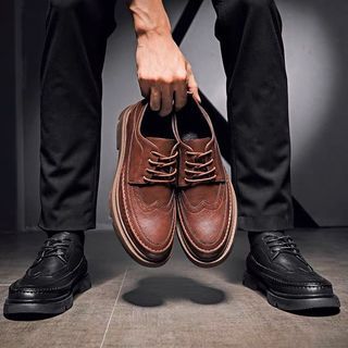 【 Gshop.】小皮鞋男英倫風系帶休閒鞋增高圓頭皮鞋商務正裝