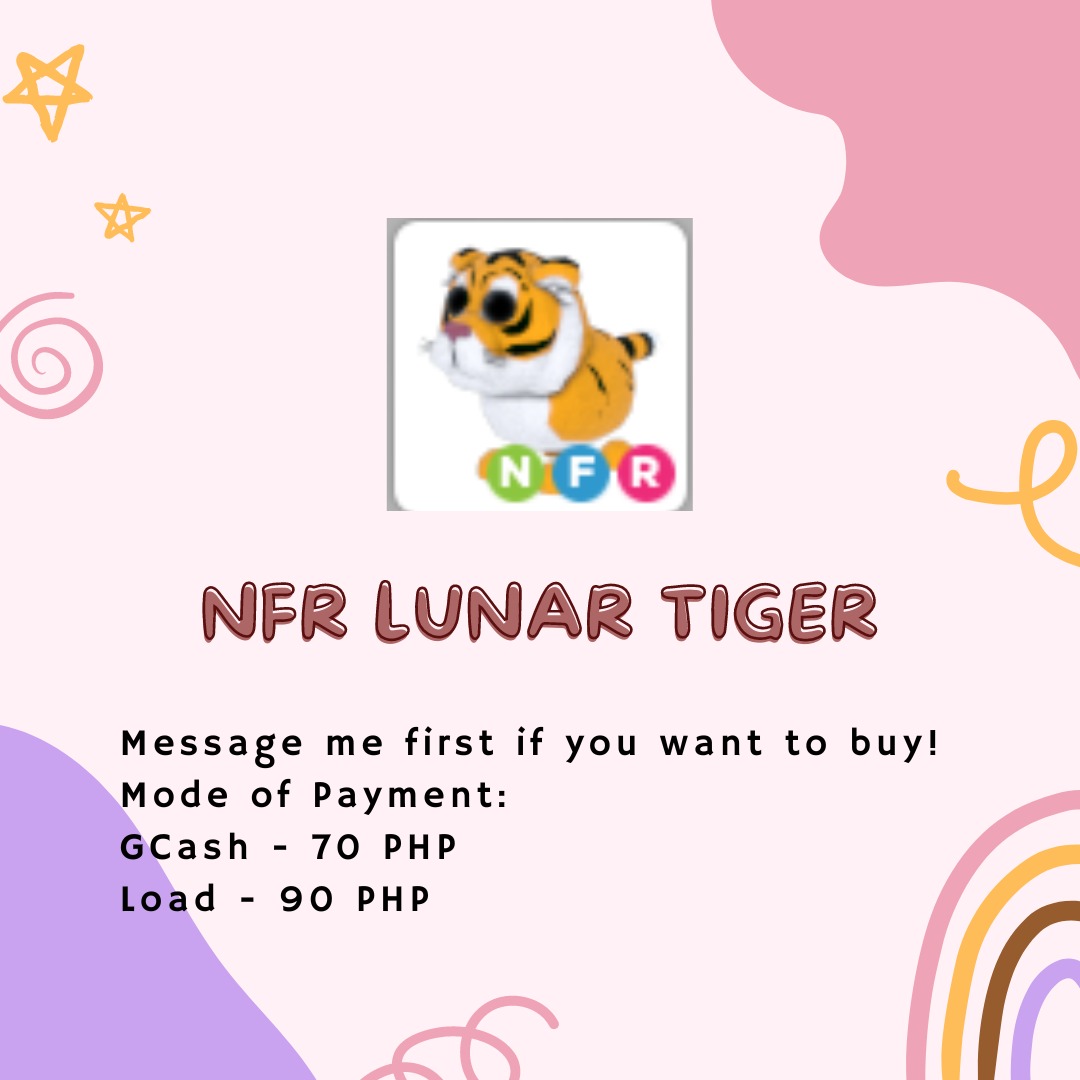 ADOPT ME NFR LUNAR TIGER (NEON FLY RIDE), Video Gaming, Video Games