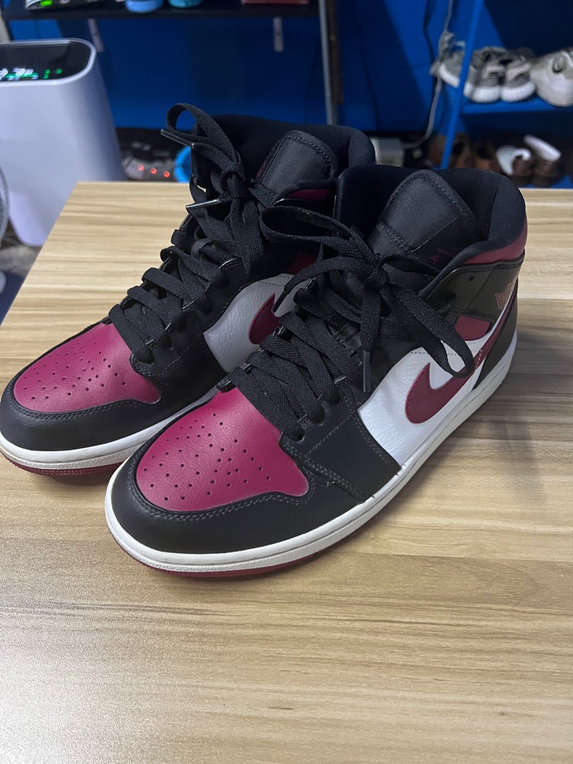 Air jordan 1 mid noble red, Men's Fashion, Footwear, Sneakers on Carousell