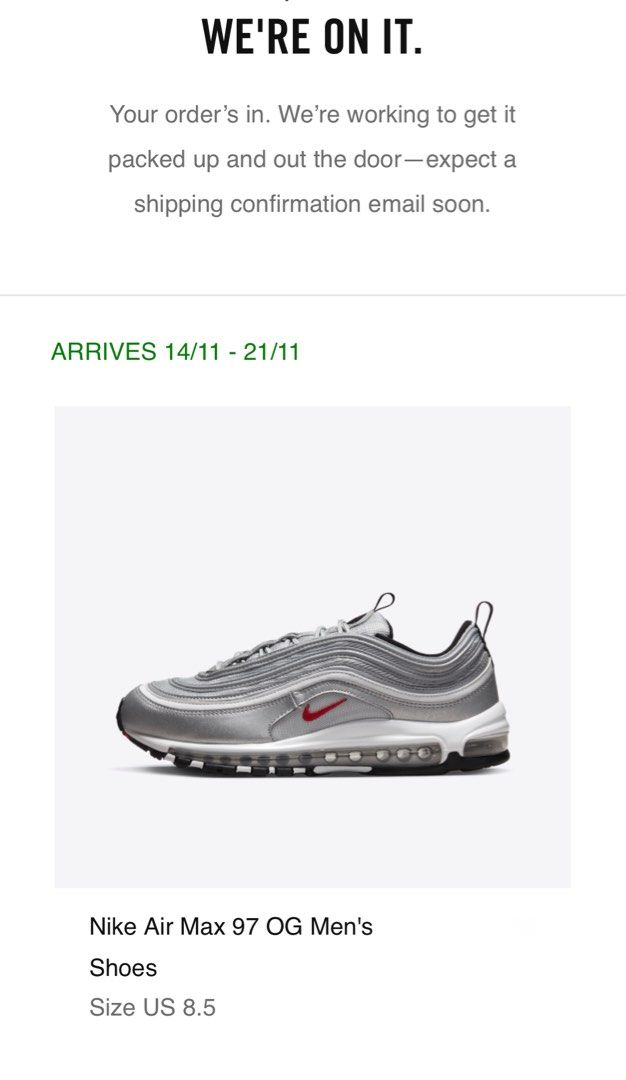 Nike Air Max 97 Silver Bullet Men s Fashion Footwear Sneakers