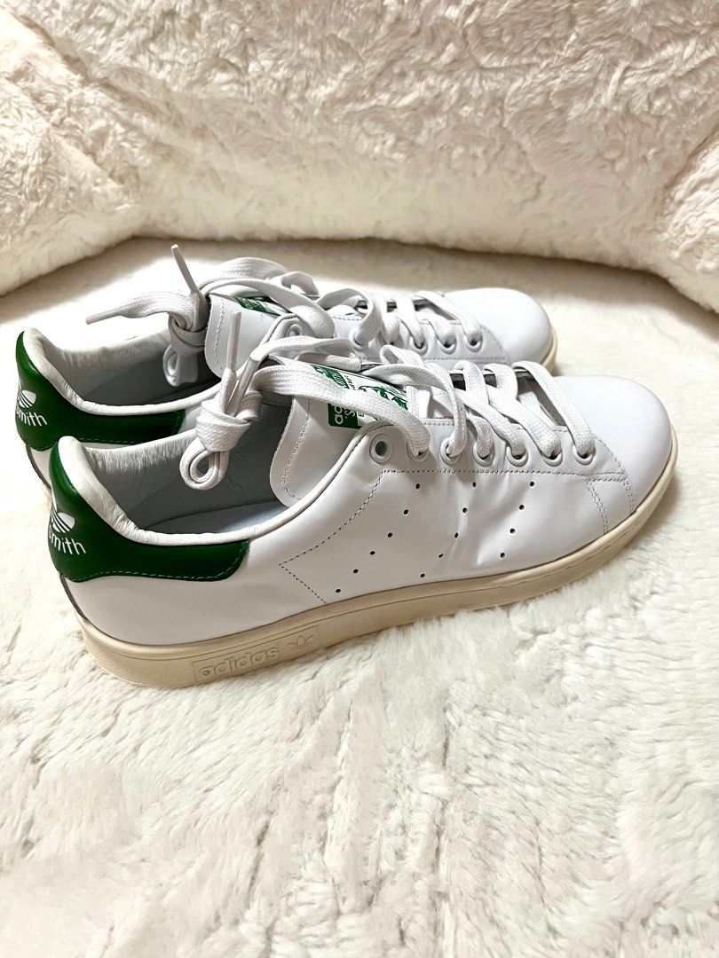Adidas originals white and green stan smith sneakers sale