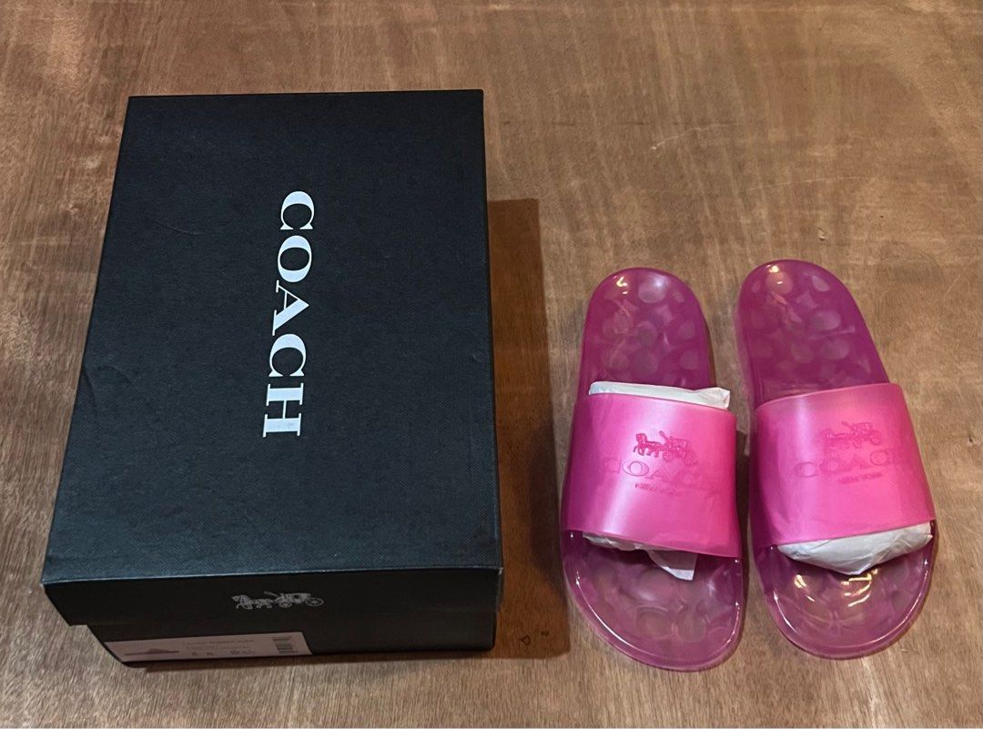Authentic Coach Ulyssa Rubber Slides, Women's Fashion, Footwear