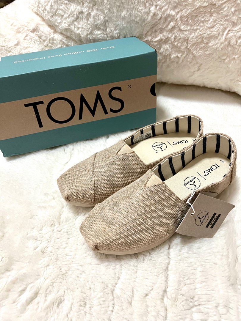 Heritage Canvas Toms Natural Metallic Burlap Buy TOMS Toms
