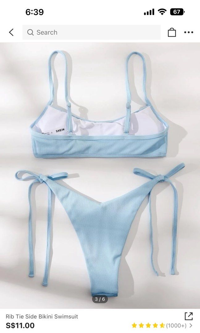 Baby blue bikini set, Women's Fashion, Swimwear, Bikinis & Swimsuits on