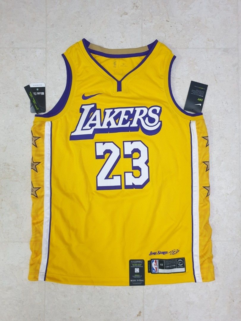 Men's Los Angeles Lakers LeBron James Nike Yellow 2019/20 Swingman Player  Jersey - City Edition