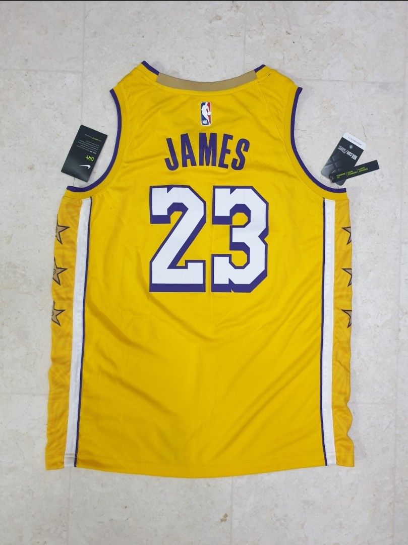 Men's Nike LeBron James Yellow Los Angeles Lakers 2019/20 Finished Authentic Jersey - City Edition