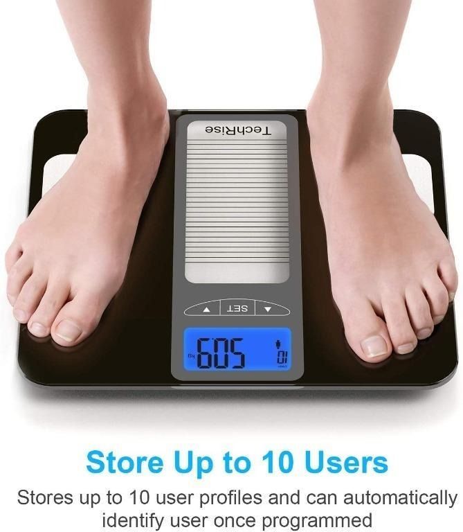 Body Fat Scale, TechRise Digital Body Fat Bathroom Scales, Smart ...