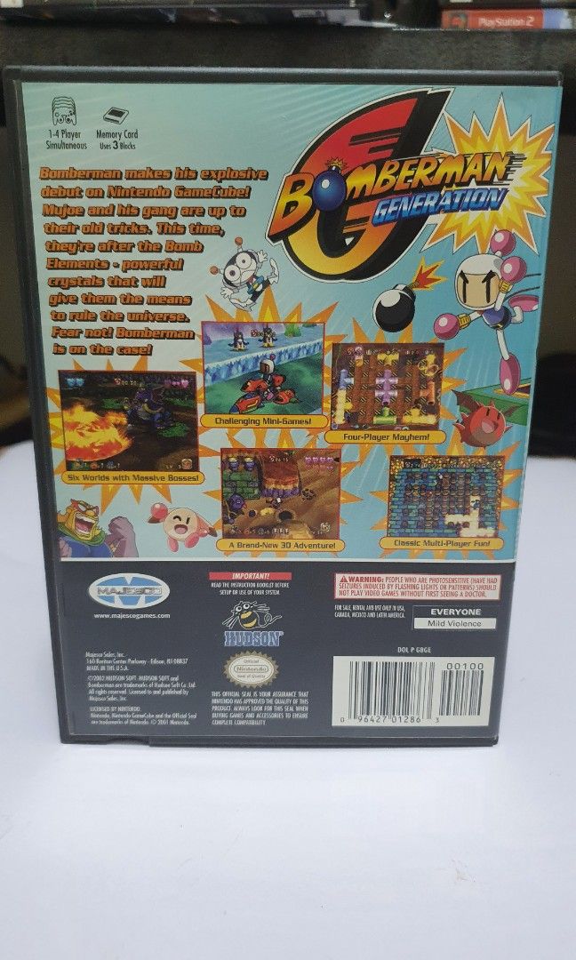 Bomberman Generation (Nintendo Gamecube Ntsc, u-c) (Category: Nintendo) located in Quezon City. Submitted by itemsforadoption (Listing ID 1196158669, Image 2). Description: Rfs: Its 2022! Happy New Year. Now is a time to be joyous and declutter. And I'm doing just that this season. Bomberman Generation is a 2002 video game released for the GameCube. It was followed up by Bomberman Jetters. The game is in good condition. This is CIB or complete in