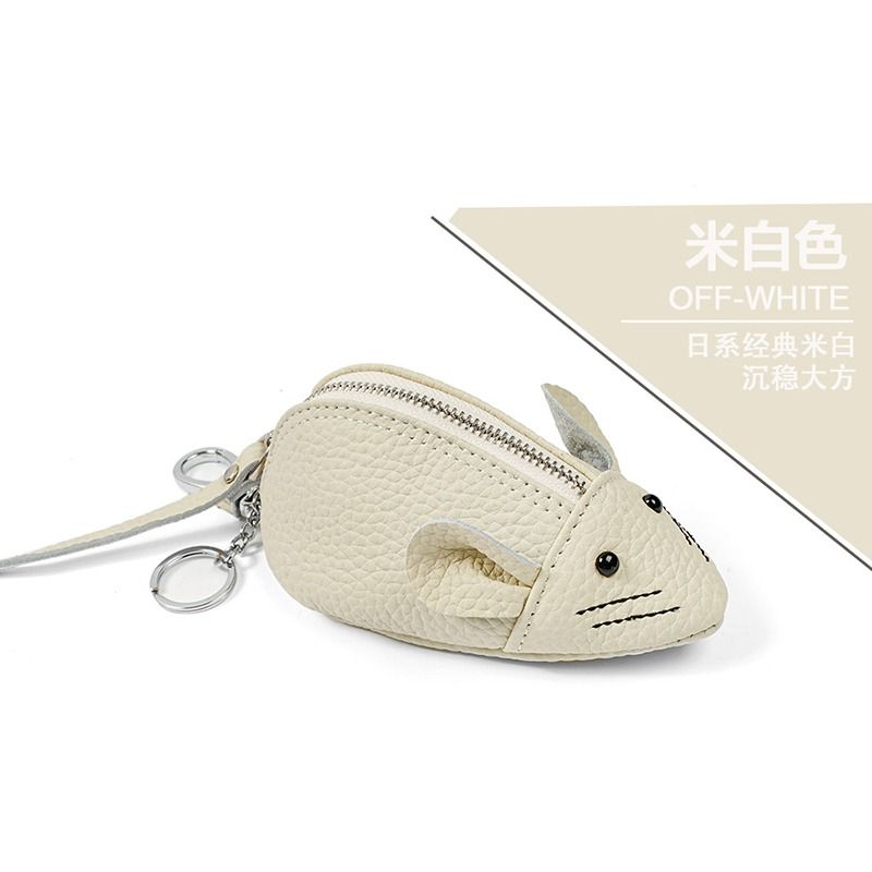 Brand new 2022 designer white mouse leather coin purse keychain
