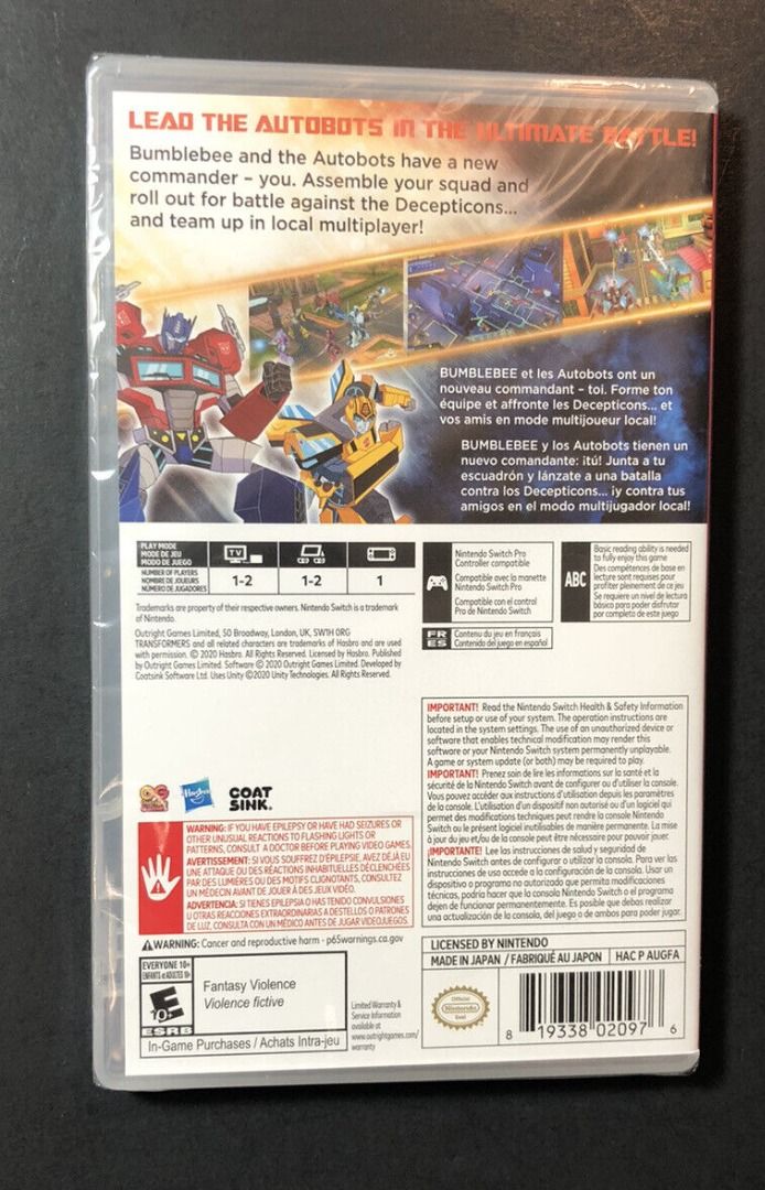 Brand new Transformers Battlegrounds Nintendo switch game. Sealed in