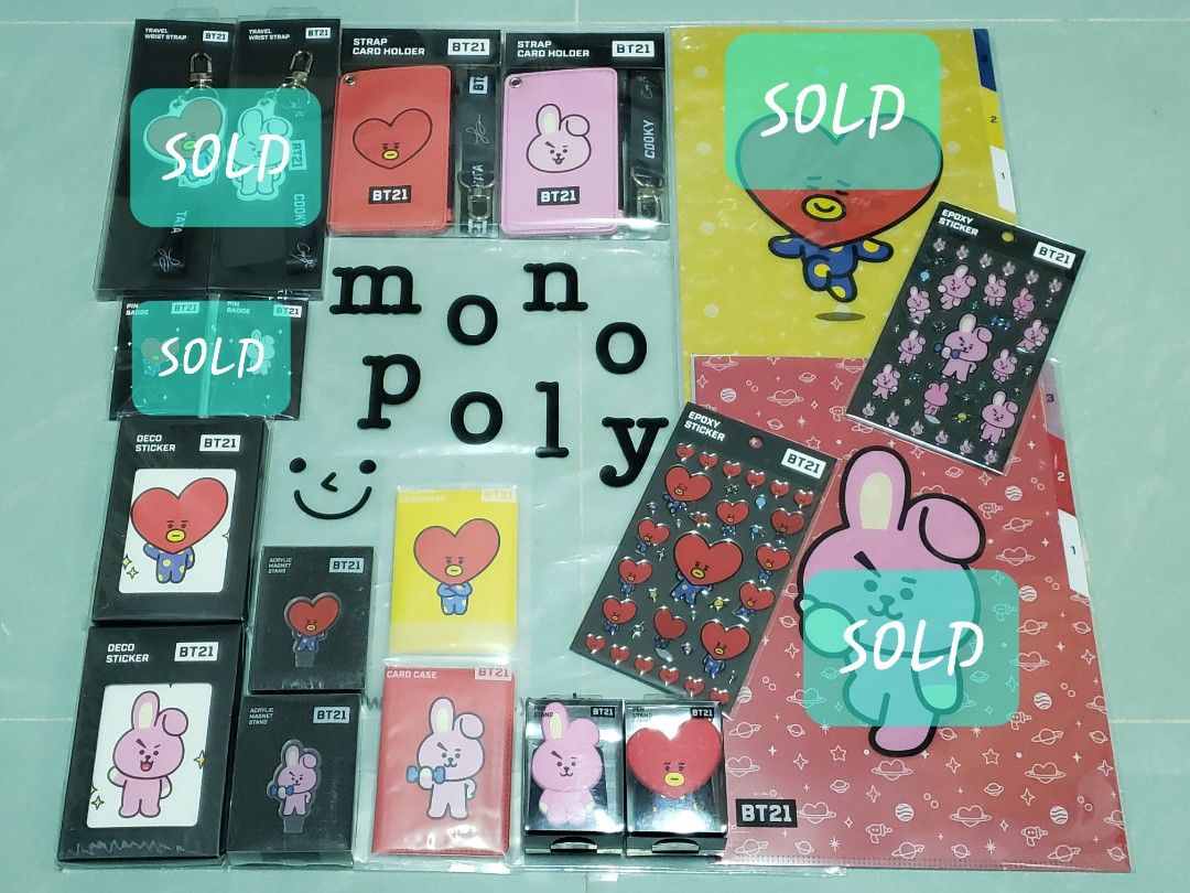 BT21 Official x Monopoly - Sticker, Folding Case - LINE x BTS, 興趣及遊戲 ...