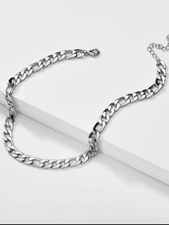 Urban classic cuban long Chained basic silver tone necklace gift unisex fashion necklace 