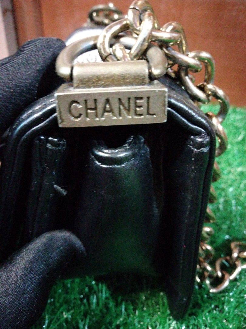 Chanel Metallic Silver Stingray Mini Boy Bag