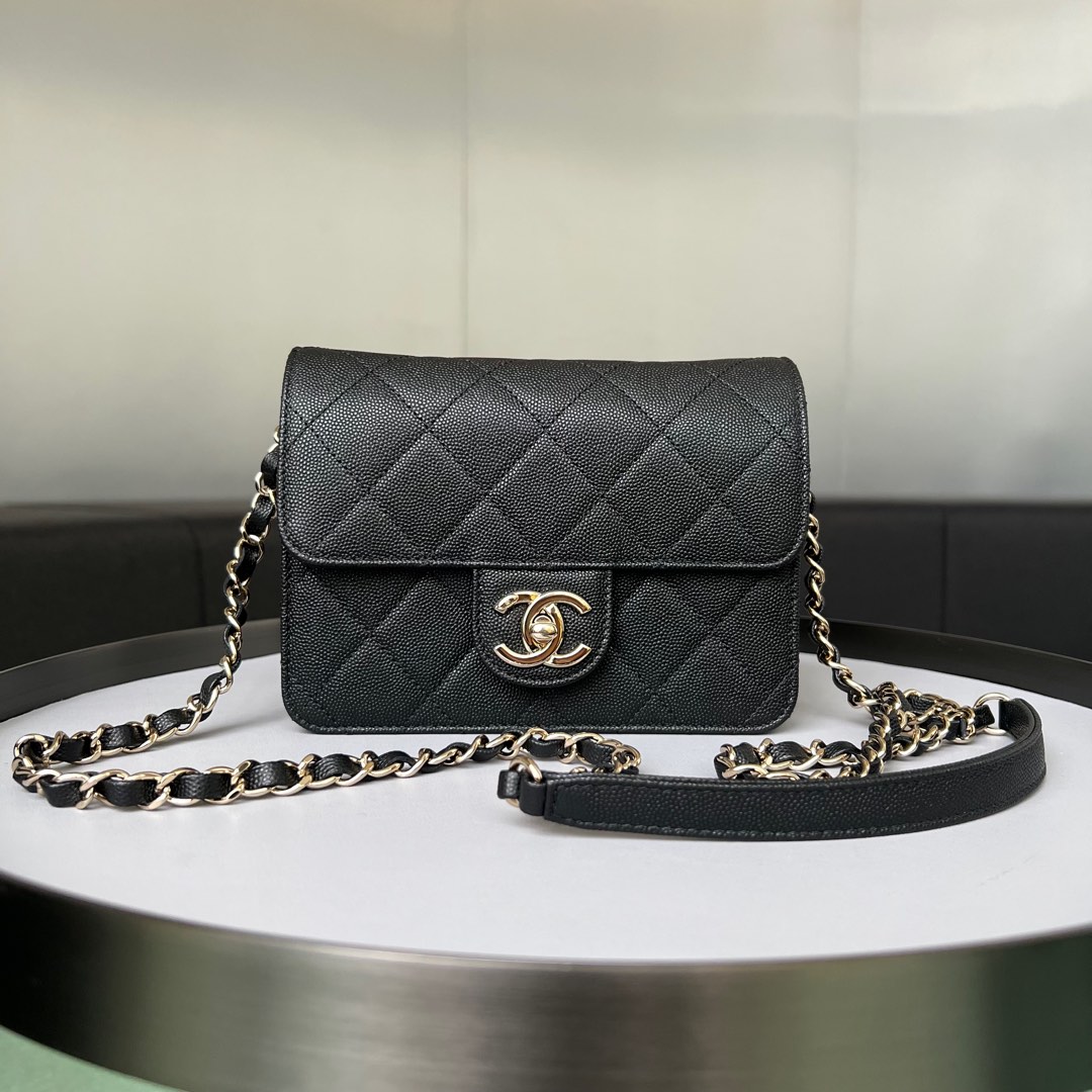 Chanel Mini Square Caviar, Luxury, Bags & Wallets on Carousell