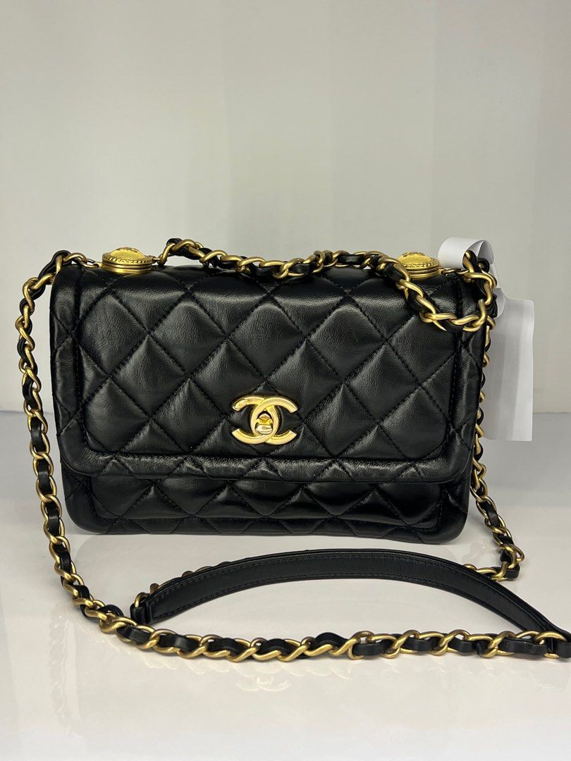 Authentic CHANEL Crushed Leather Large Shiva Flap Bag Limited Edition