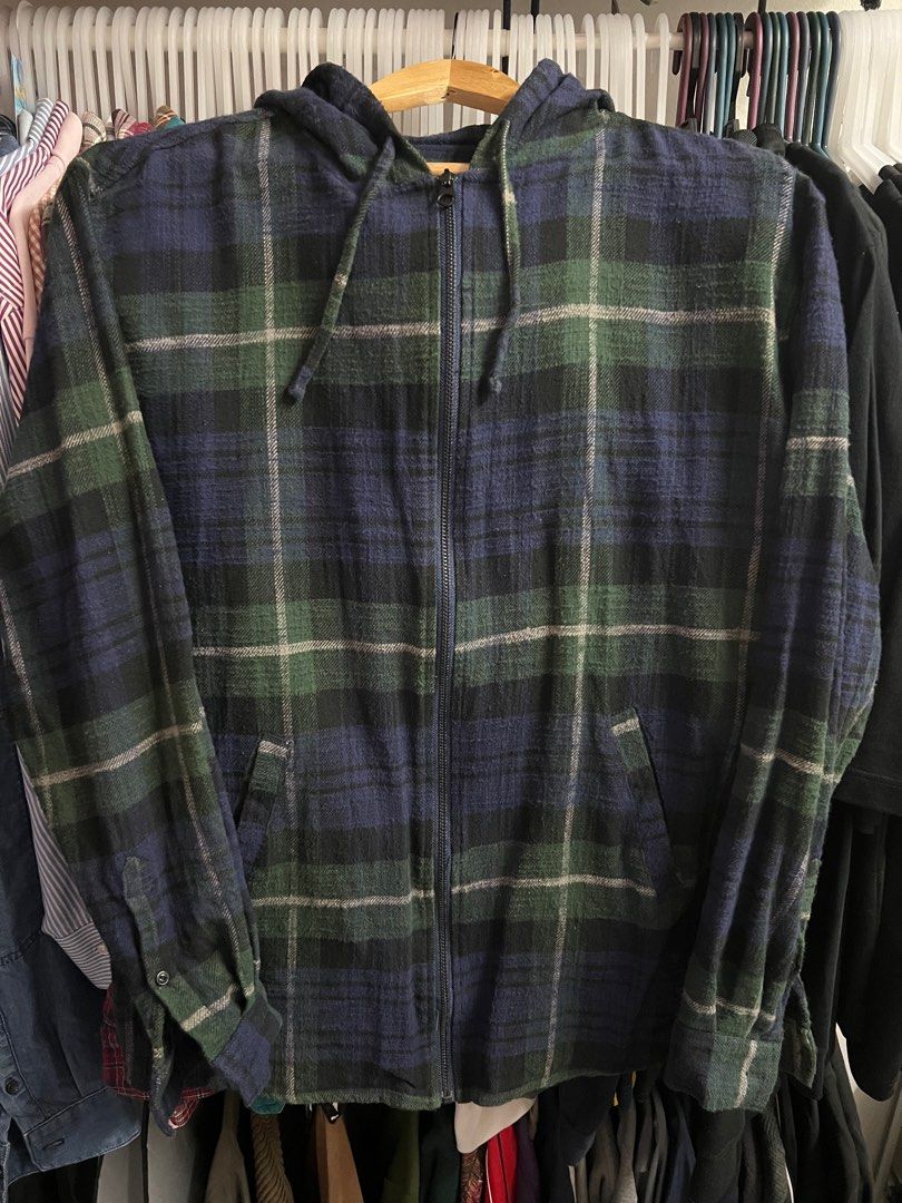 Checked Flannel Cotton On Vintage Remastered Zipper Jacket