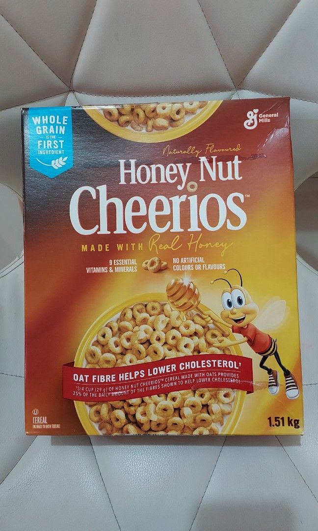 Cheerios Honey Nut Whole Wheat Cereal, Food & Drinks, Packaged & Instant Food on Carousell