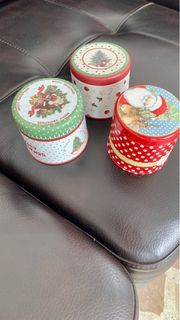 Christmas Holiday Mini Tin Cans