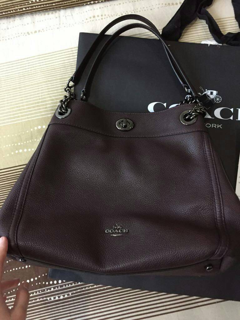 Coach edie online turnlock grey