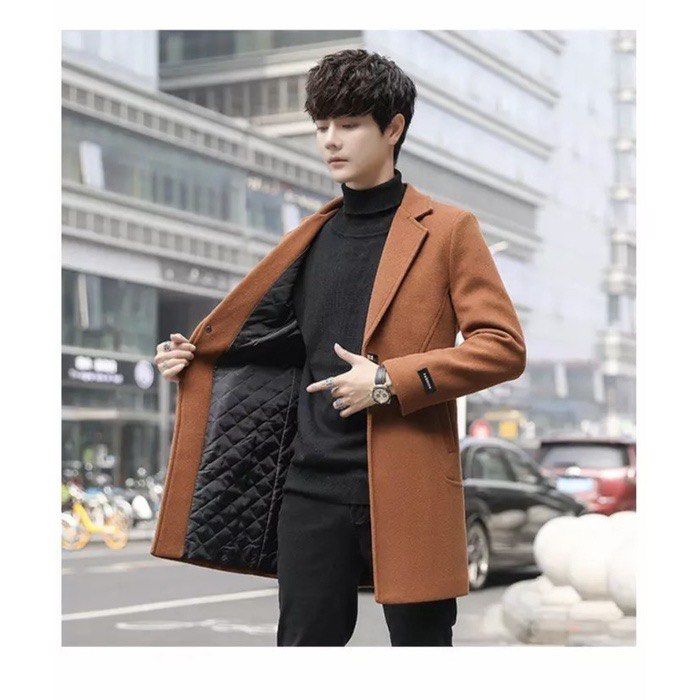 COAT WINTER MUSIM DINGIN BAHAN WOOL HALUS Fesyen Pria Pakaian