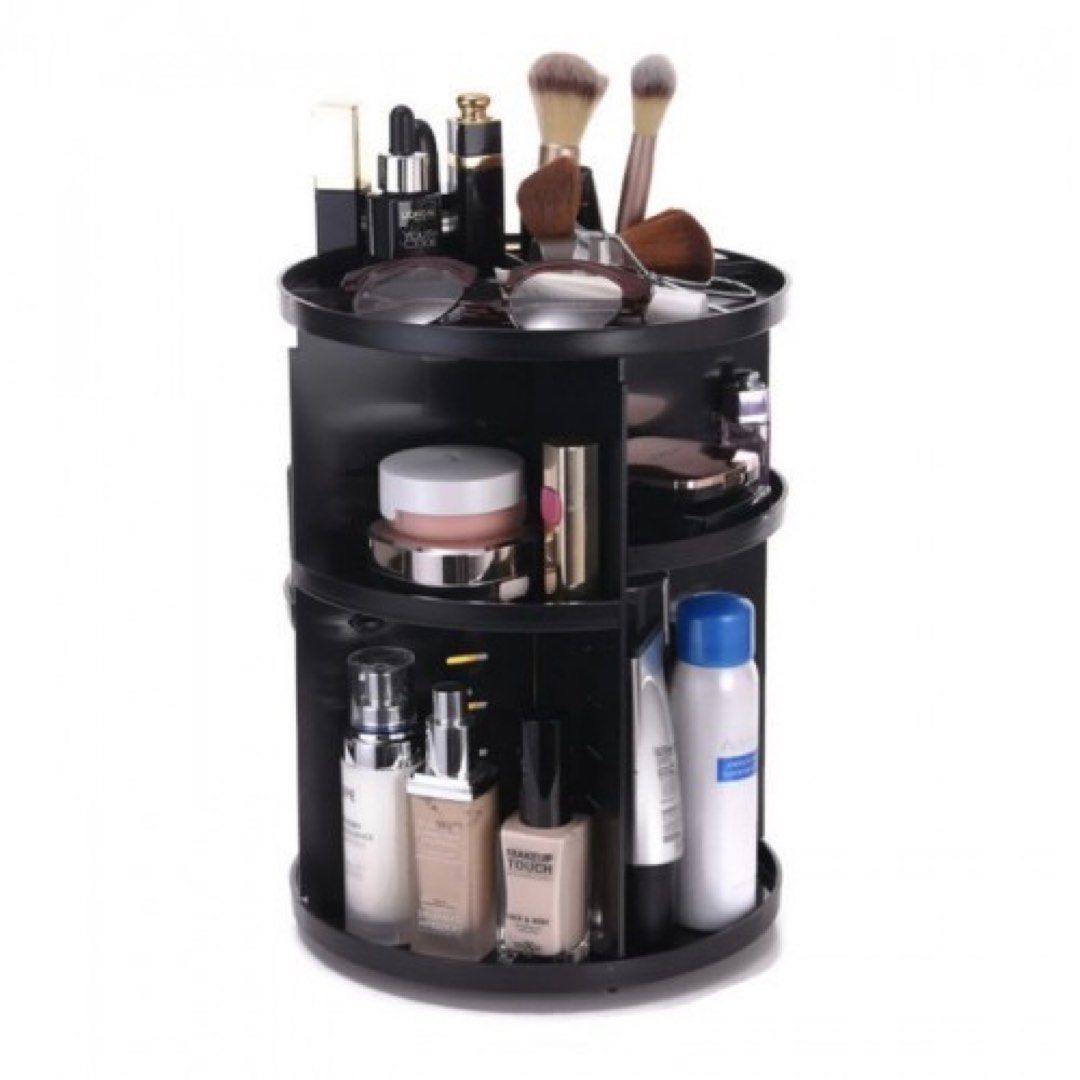 Cosmetics Organiser Black ( 360 rotating), Furniture & Home Living