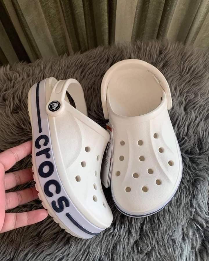 Crocs White Hole, Men's Fashion, Footwear, Slippers & Slides on Carousell