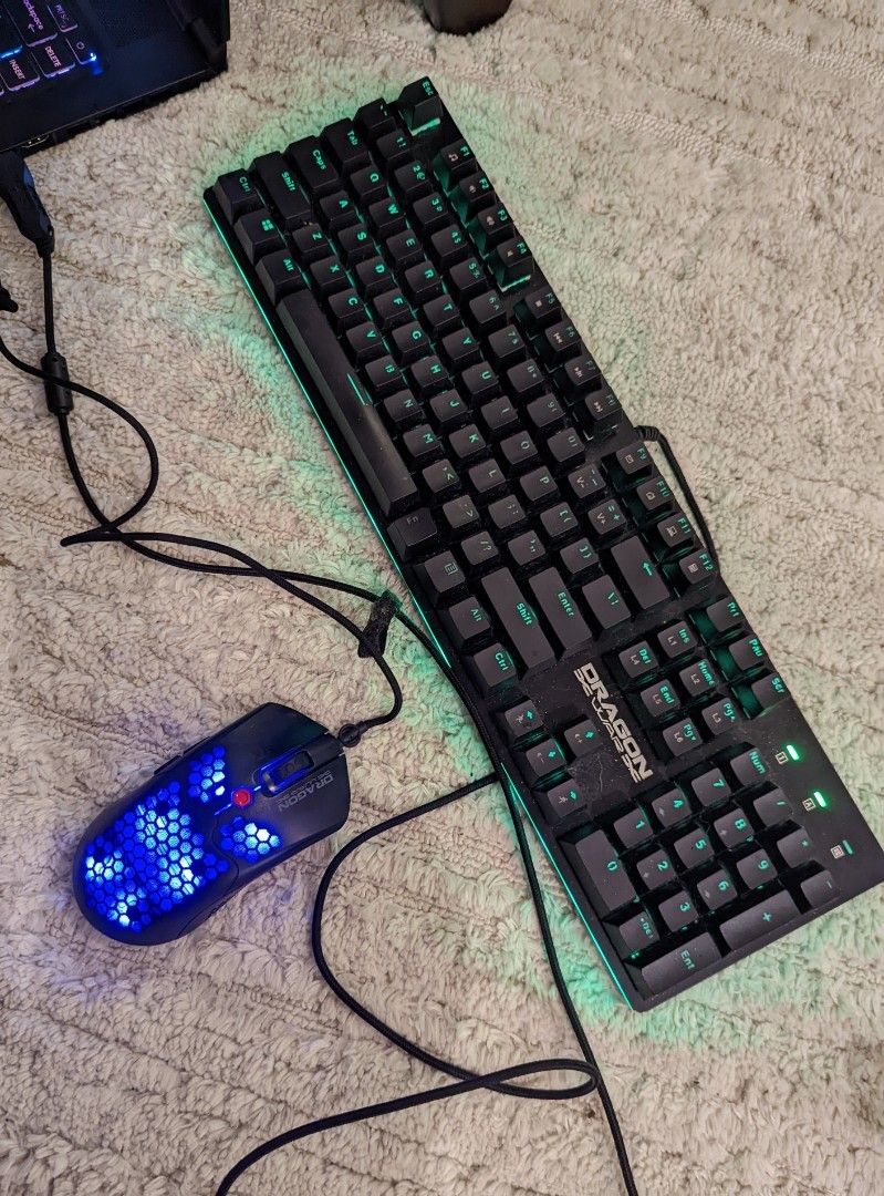 DRAGONWAR gaming Keyboard + Mouse, 電腦＆科技, 電腦周邊及配件, 電腦鍵盤及相關產品 Carousell