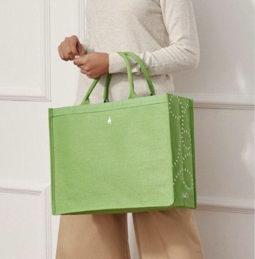dUCk green shopping bag+ black mini shopping bag, Women's Fashion, Bags
