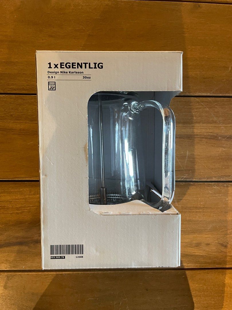 EGENTLIG Coffee/tea maker, doublewalled/clear glass, 0.9 l, Furniture