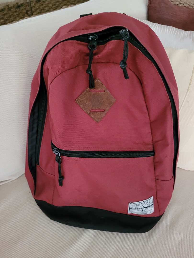 Element/Billabong Maroon Backpack + Free Zinc waterproof cross body bag ...
