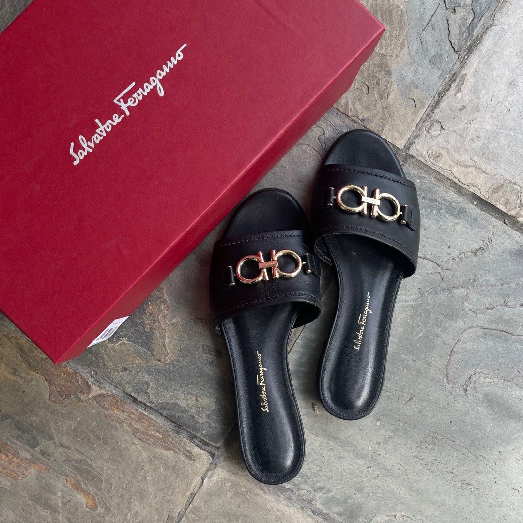 Ferragamo Sandals Gancini Slides, Luxury, Sneakers & Footwear on Carousell