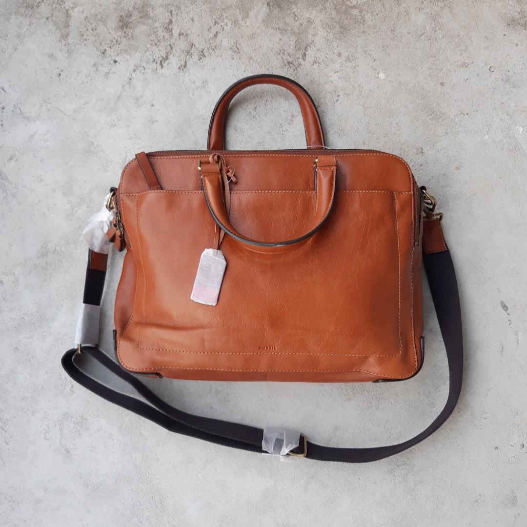 Fossil Defender Double Zip Workbag / Messenger Bag / Briefcase (porter