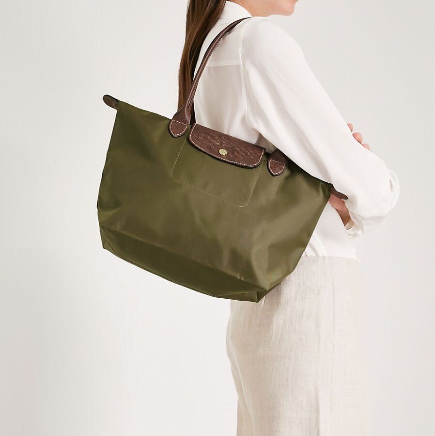 Genuine Longchamp Le Pliage Large Tote in Khaki