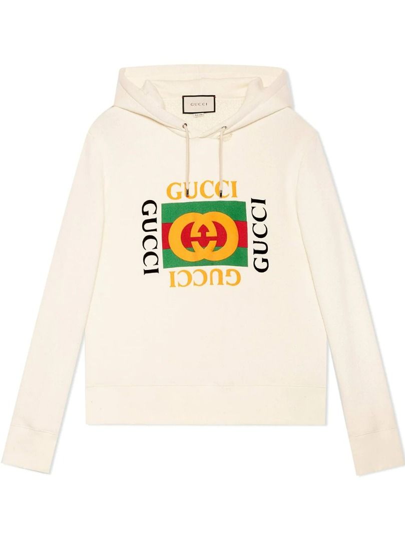 Gucci Print hooded sweatshirt Used Men s Fashion Coats
