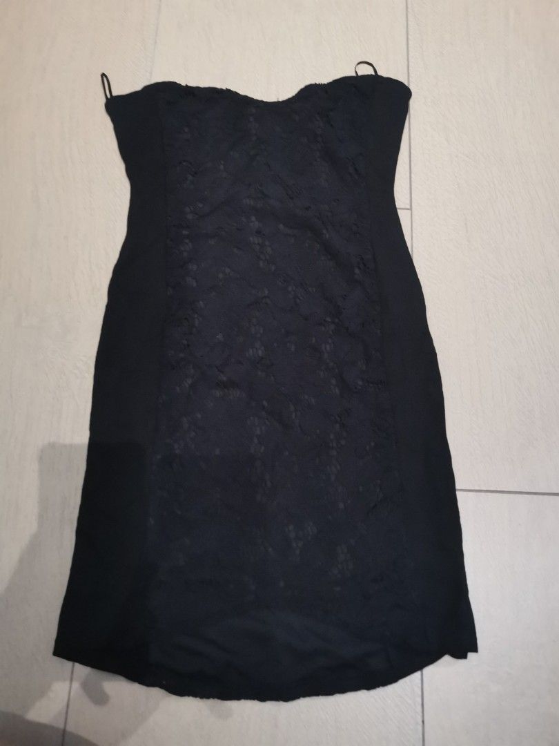 h&m black tube dress Lace Top High Waist Boob Tube Dress