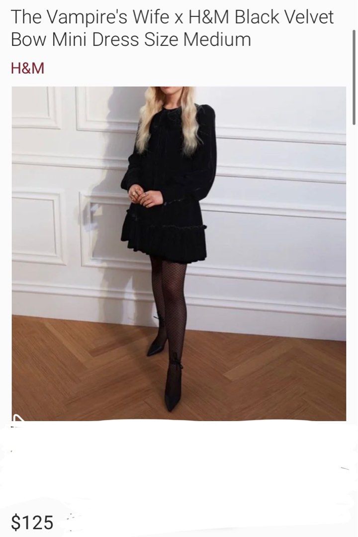 H M Bow detail velvet dress the Vampire s wife x H M Women s