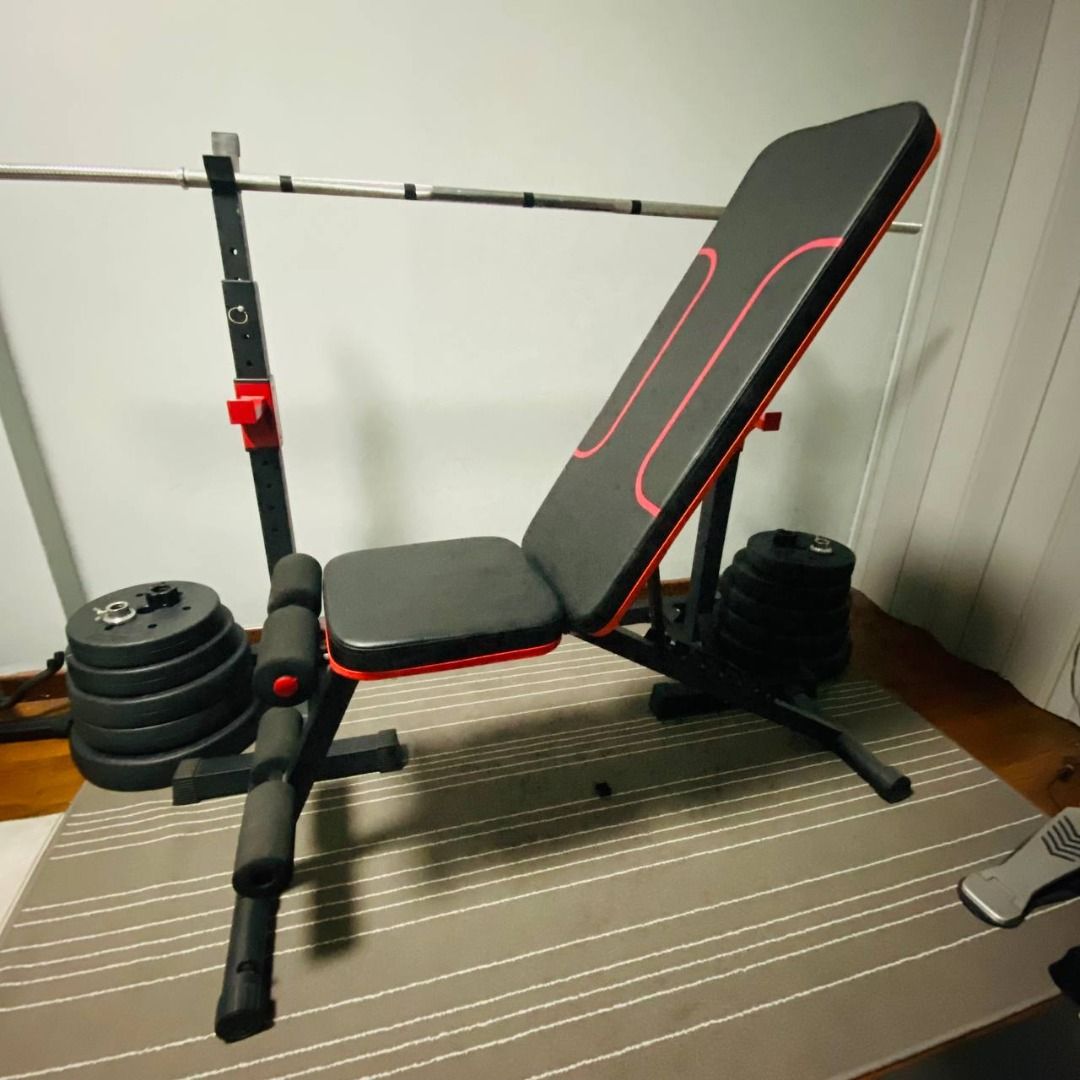 Adjustable Weight Bench With Squat Rack - Olympic Home Gym Setup - Pre-Owned In Good Condition - Jovego Brand 2 thumbnail image