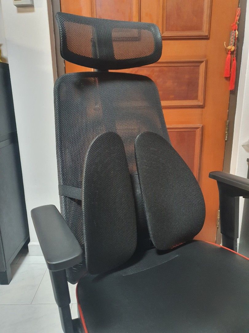 Ikea MATCHSPEL Gaming Chair (with Lumbar Support addon), Furniture