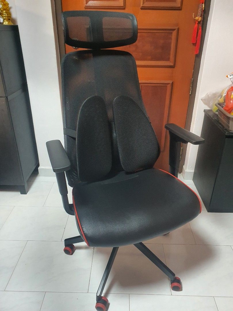 Ikea MATCHSPEL Gaming Chair (with Lumbar Support addon), Furniture