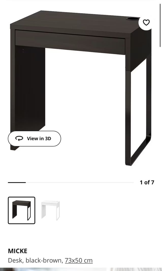 IKEA Micke Desk, Furniture & Home Living, Furniture, Tables & Sets on