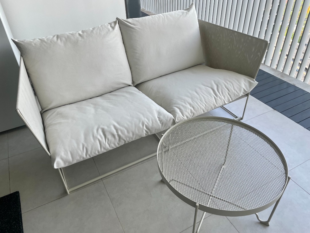 IKEA outdoor sofa with coffee table, Furniture & Home Living, Outdoor