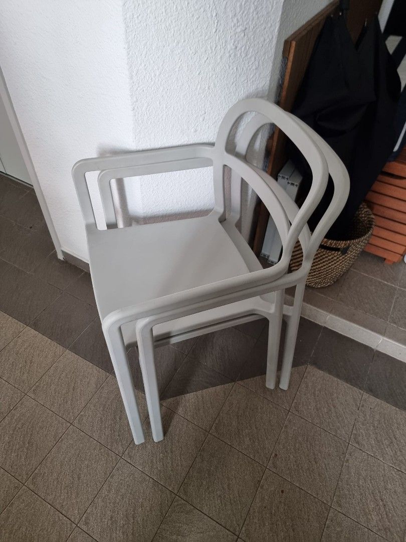 IKEA plastic chairs, Furniture & Home Living, Outdoor Furniture on
